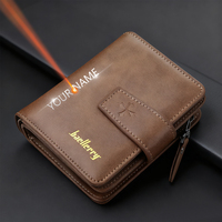 Big Capacity Men's Wallet Customized Name Engraving Simple Short Card Holder Coin Pocket ID & Photo Slot High-Quality Male Purse