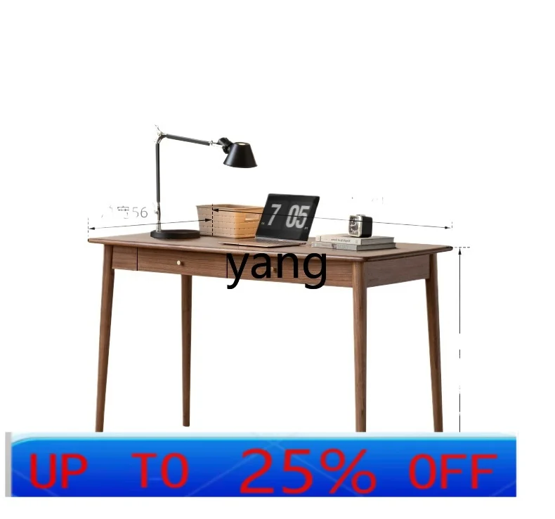 

LMM Solid Wood Desk Simple Modern North American Black Walnut Computer Desk Household Table