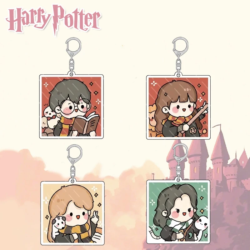 Mini Harry Potter Acrylic Keychains Potter Figure Ron Doll Hermione Satue Voldemort Bag Accessory Snape Figur Malfoy Decor Toy