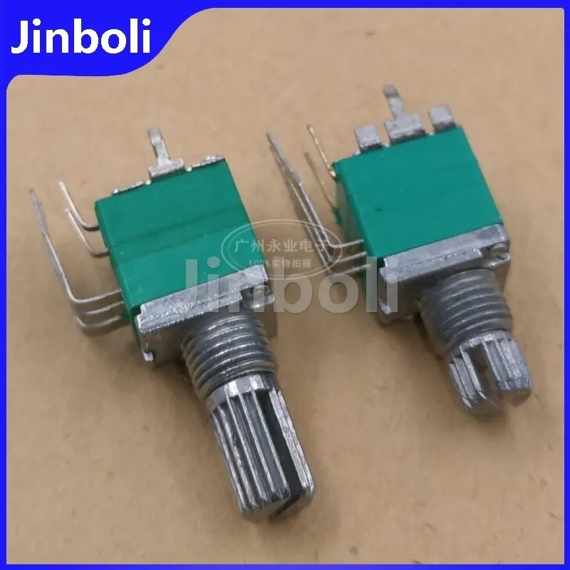 2PCS RK097 Single Vertical Rotary Potentiometer Bent Foot With Switch 5Pins B10K B50K B103 B503 Volume Precision Potentiometer