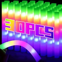 10/30Pcs LED Foam Glow Sticks Glow Sticks Party Supplies for Wedding Raves Concert Christmas Halllween Colorful Light Decoration