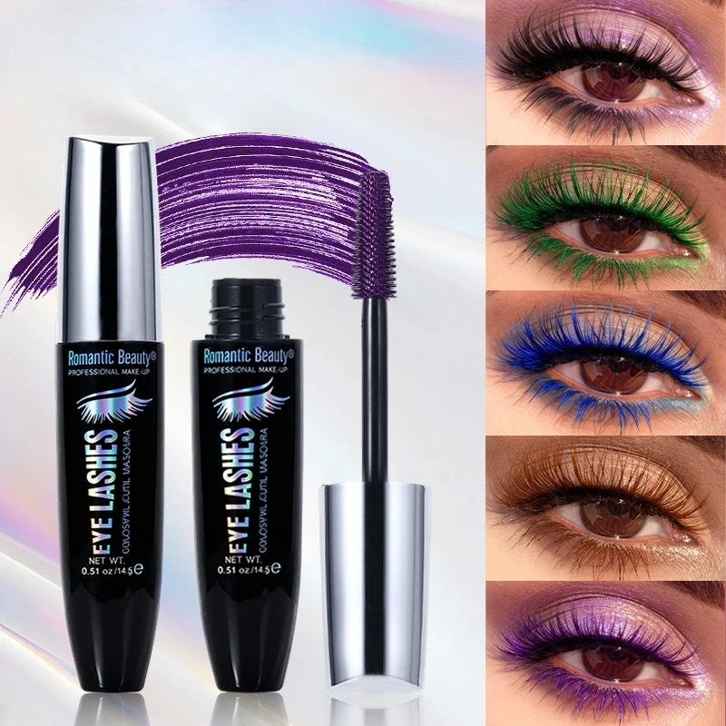 Wasserfeste Farb-Mascara zur Verlängerung von Volumen, Locken, Verbesserung mit Wimpernprimer, wischfest, für lebendige, langanhaltende Auslässe