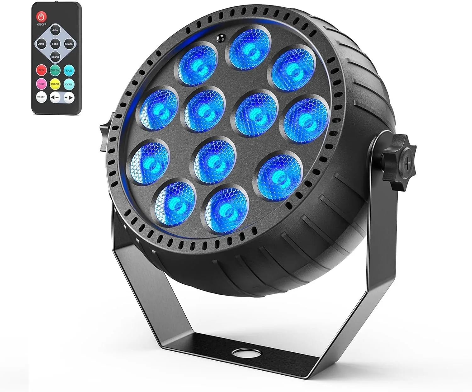 

Rechargeable Stage Lights, 2200mAh Battery Powered LED Par Lights with Remote & Sound Activated, 12 RGB Portable Uplights for Ev