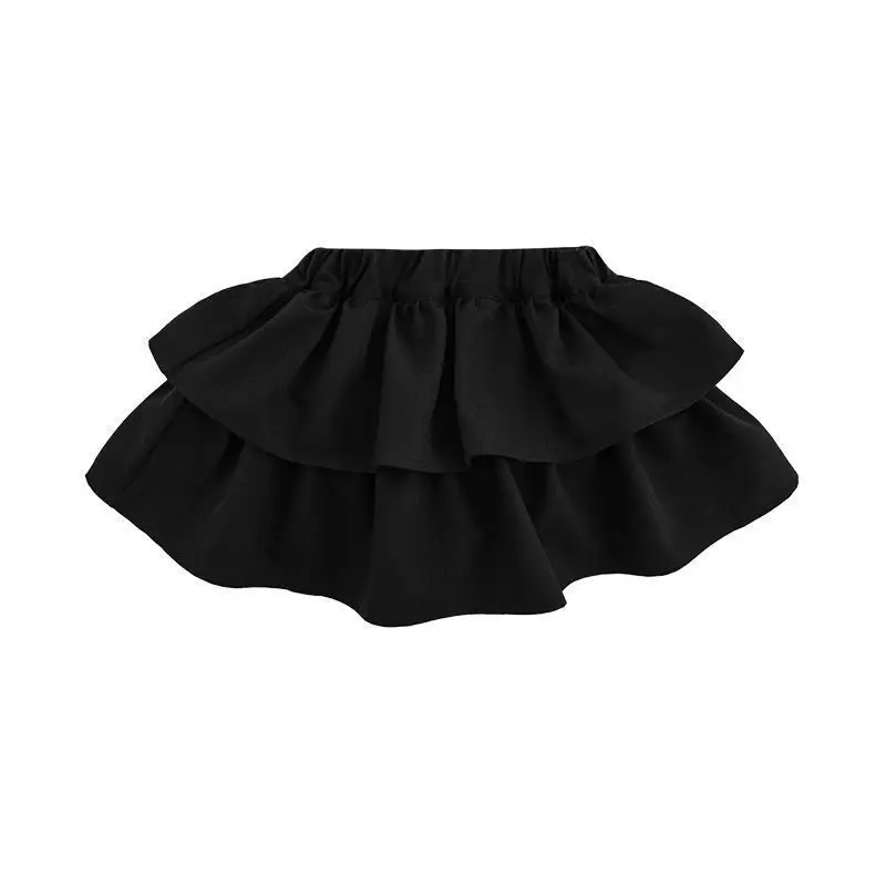 Korean Autumn Puffy Skirts for Kids Little Girls Elastic Waist Solid Color High Quality Infant Baby Girls Cake Skirts