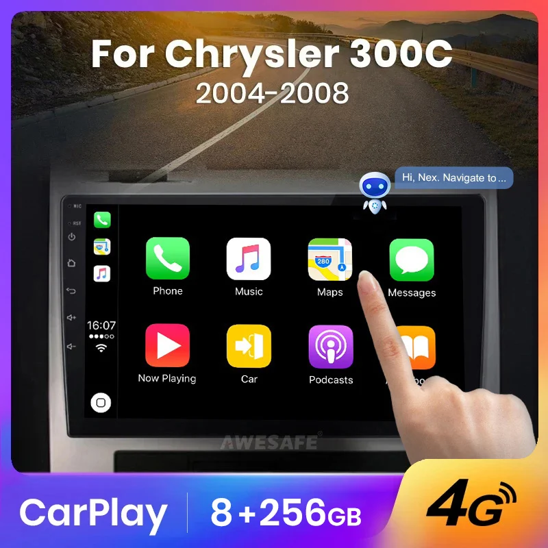 AWESAFE Wireless CarPlay Autoradio for Chrysler 300C 2004-2007  Car Radio Multimedia Player Android Auto Stereo GPS