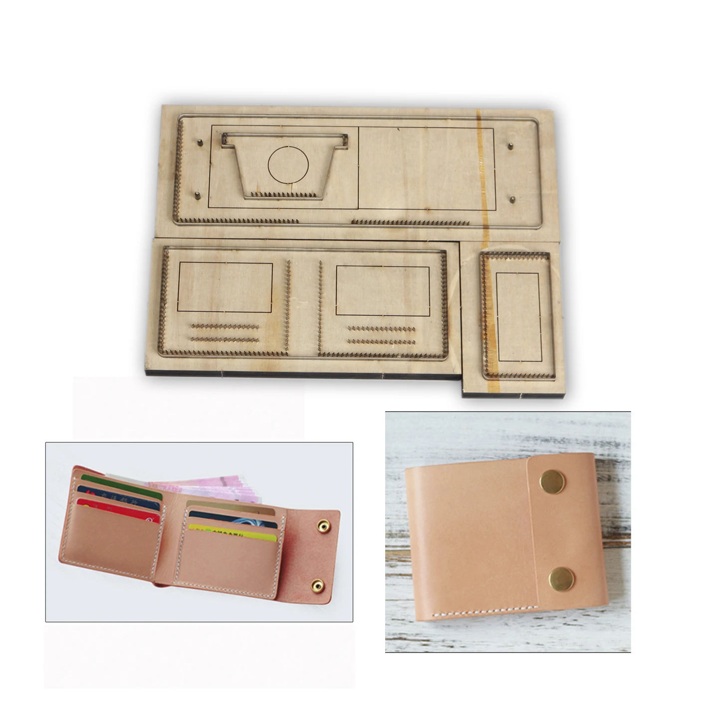 DIY leather craft cardholder wallet die cutting knife mold metal hollowed punch tool blade 11x9x2cm