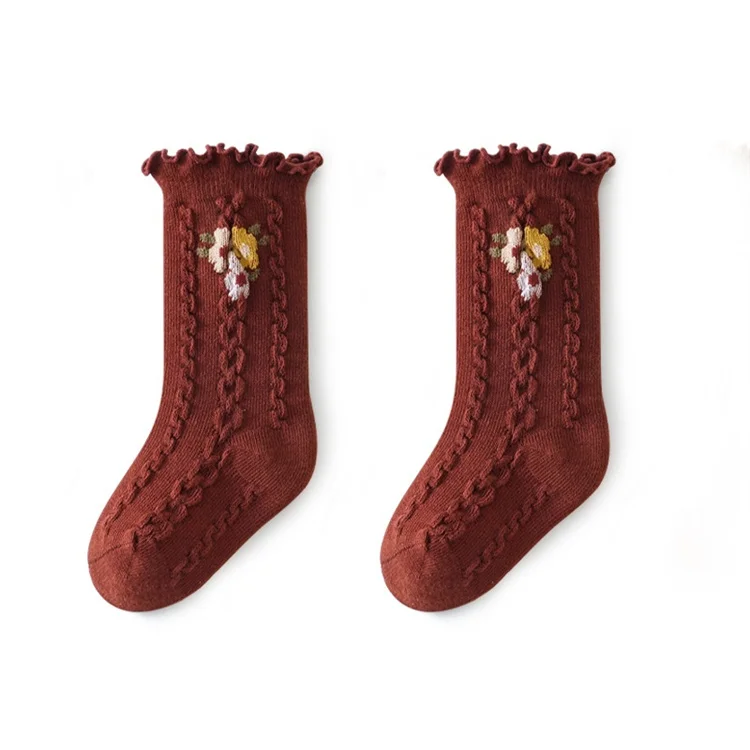 Kinder Socken Für Mädchen Baumwolle Druck Rüschen kinder Mädchen Socken Frühling Herbst Kleinkind Baby Prinzessin Socke 0-8Years Strümpfe Neue – Detail 9