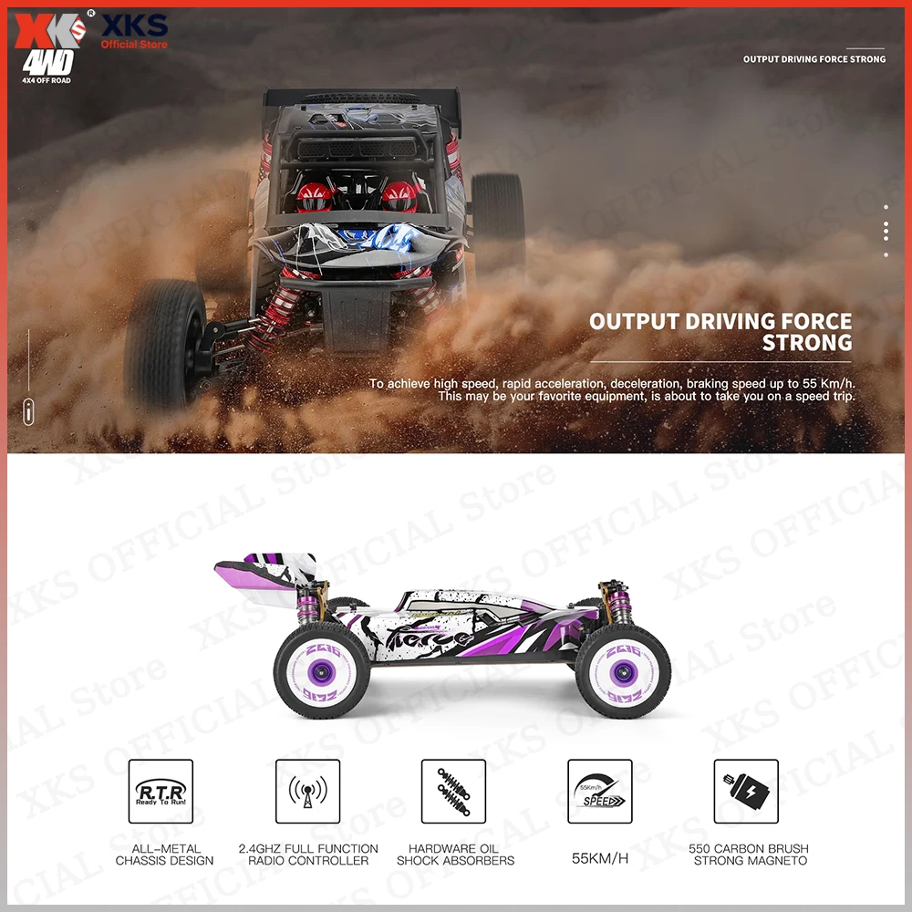 WLtoys XKS 124018 124019 1/12 RC Auto 2.4G Telecomando 4X4 Off-Road 55 Km/H 4WD Drive Ad Alta Velocità RC Drift Toy Car Regalo per I Ragazzi