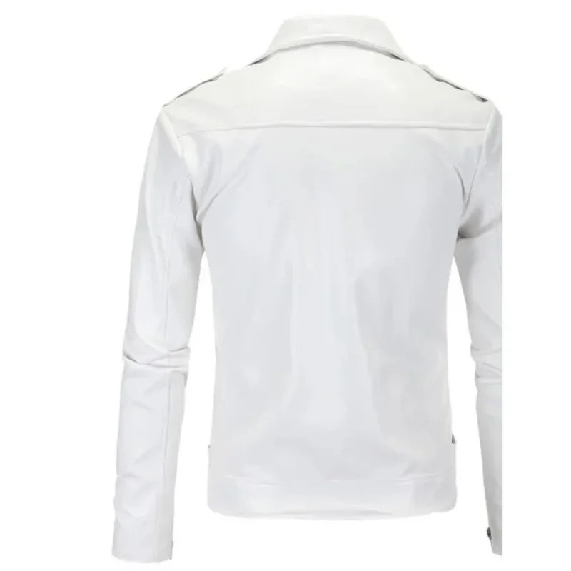 Jaqueta de couro PU masculina, jaqueta justa, moda britânica, nova versão coreana