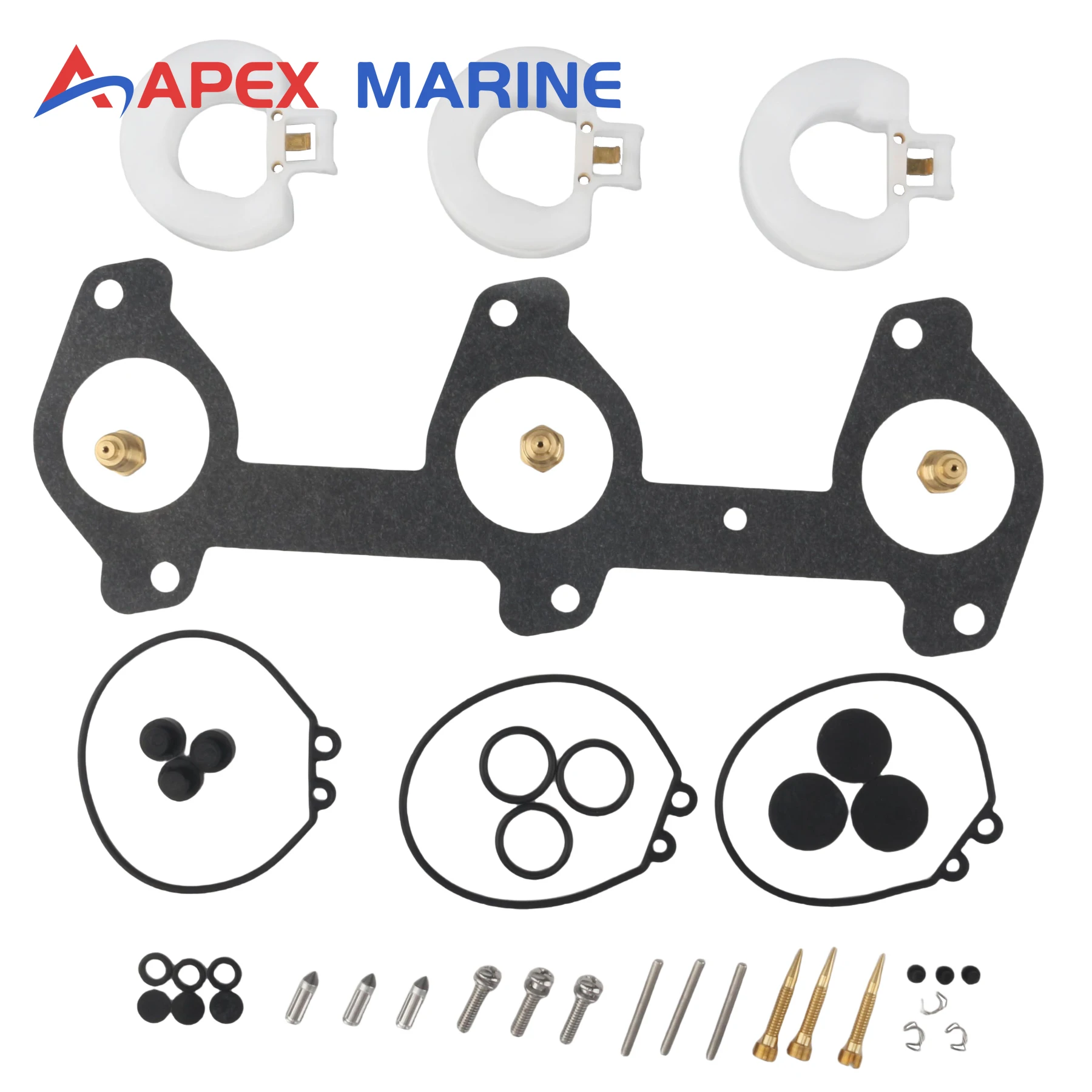 

3 Pcs 6H3-W0093-01 02 03 Outboard Motor Carburetor Rebuild Kit for Yamaha Carb Repair Part Replacement 2 Stroke 60 70 HP 18-7760