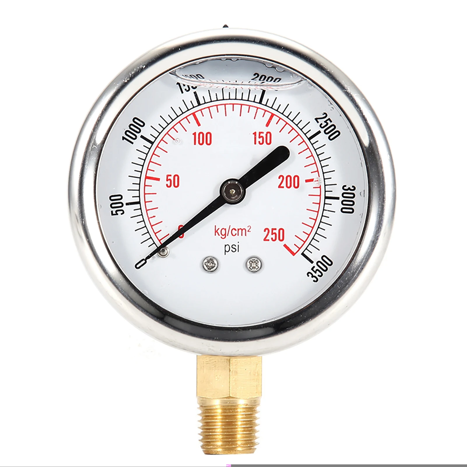Fuel Pressure Gauge 0-5000PSI, Stainless Steel Hydraulic Liquid Filled Fuel Pressure Gauge 0-3500 PSI