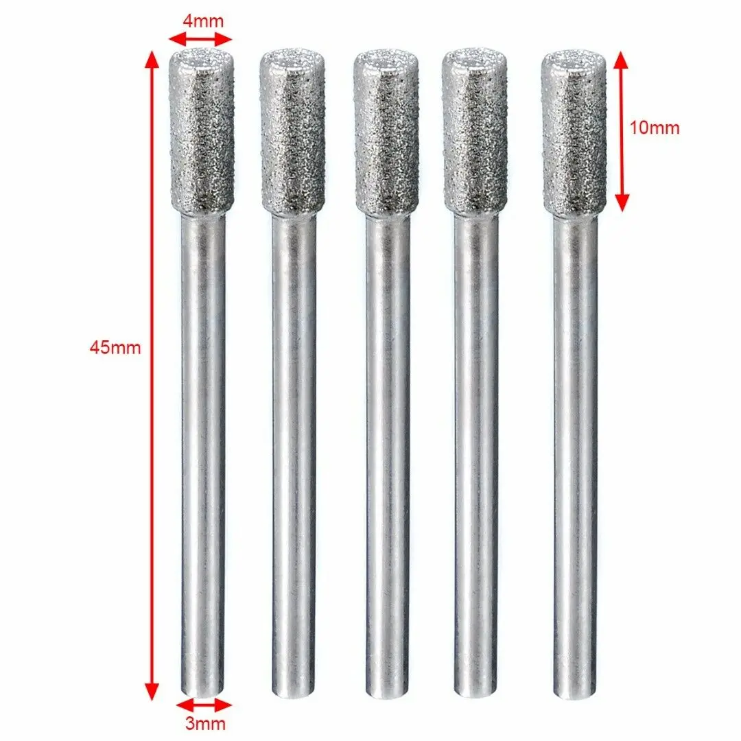 

Useful High Quality Practical Drill Bits 5pcs Diamond 4mm Diameter Alloy Electroplated Burring For Rotary Tool