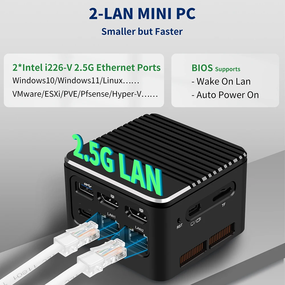 Imagem -03 - Mini Computador de Mesa Portátil m1 N100 I3-n305 2-lan Triple Display Hdmi Tipo-c Computador Ddr5 M.2 Nvme Ssd Pocket pc Win 11