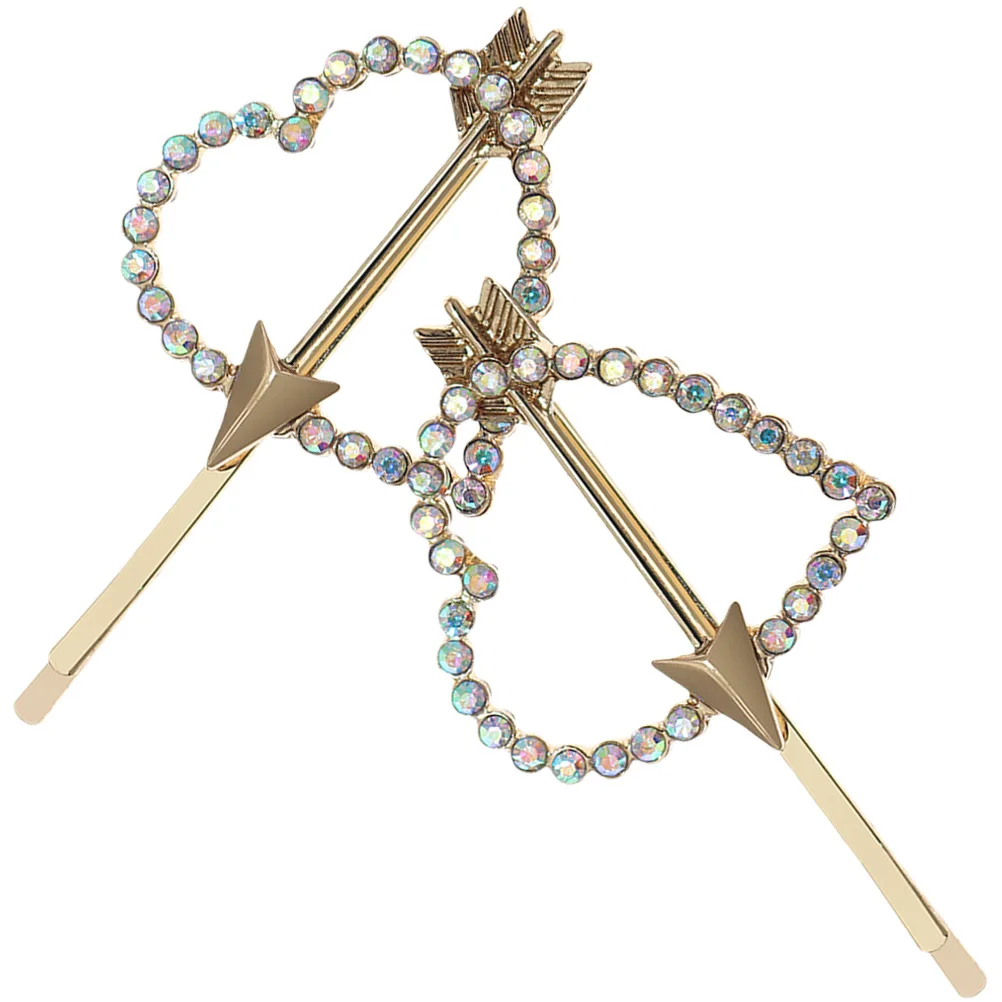 

2 Pcs Hairpin Clips for Women Pins Heart Hairpins Decorative Bobby Wedding Accessories