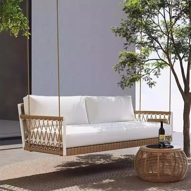 hot sale Rope garden Furniture Frame Swing Hanging Outdoor Balcony lazy basket rattan chair