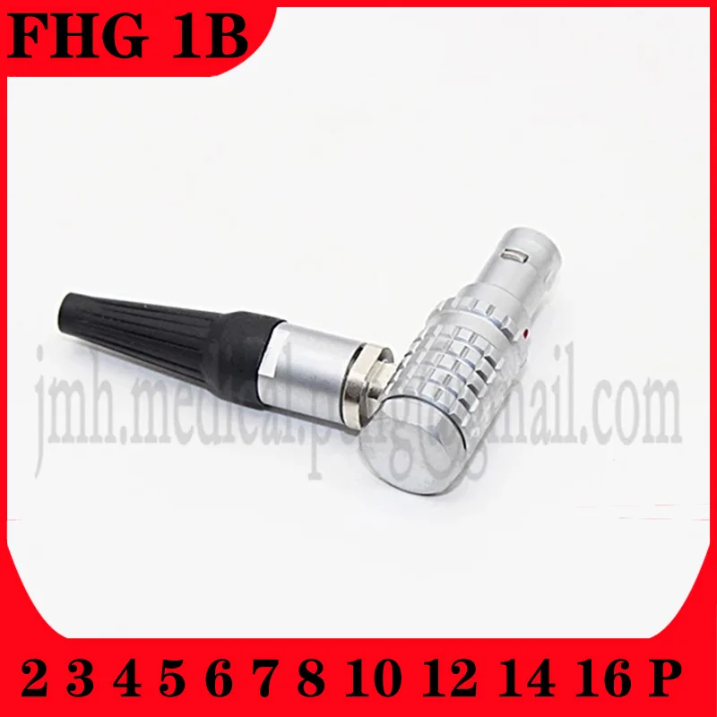 FHG 1B 2 3 4 5 6 7 8 10 Pin Metal Circular Push-pull Self-Locking Connector Elbow 90° And key G Male Plug For Industrial Camera