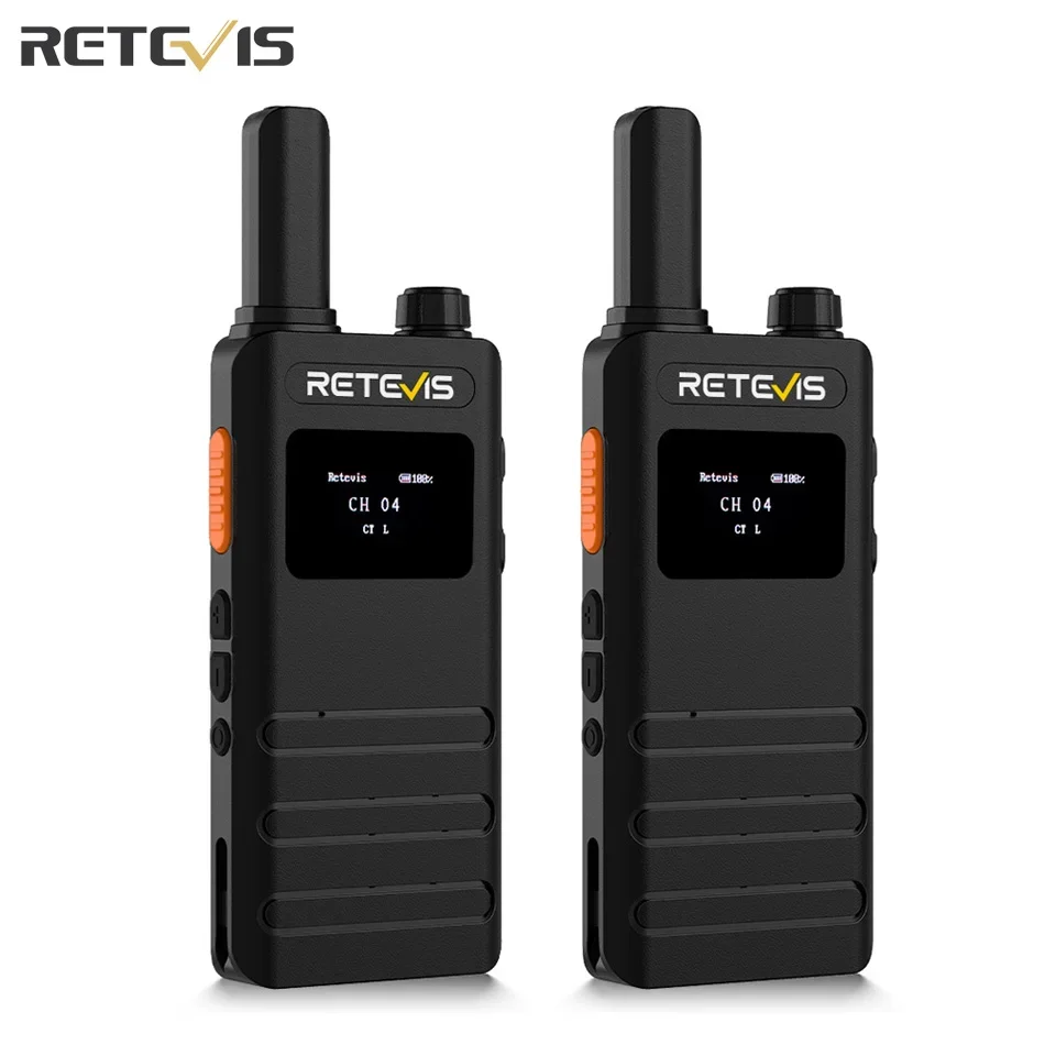 Retevis B63S 워키토키, LCD 스크린, 휴대용 초박형 워키토키 PMR/FRS, 라이센스 없는 양방향 라디오, C 타입 충전 