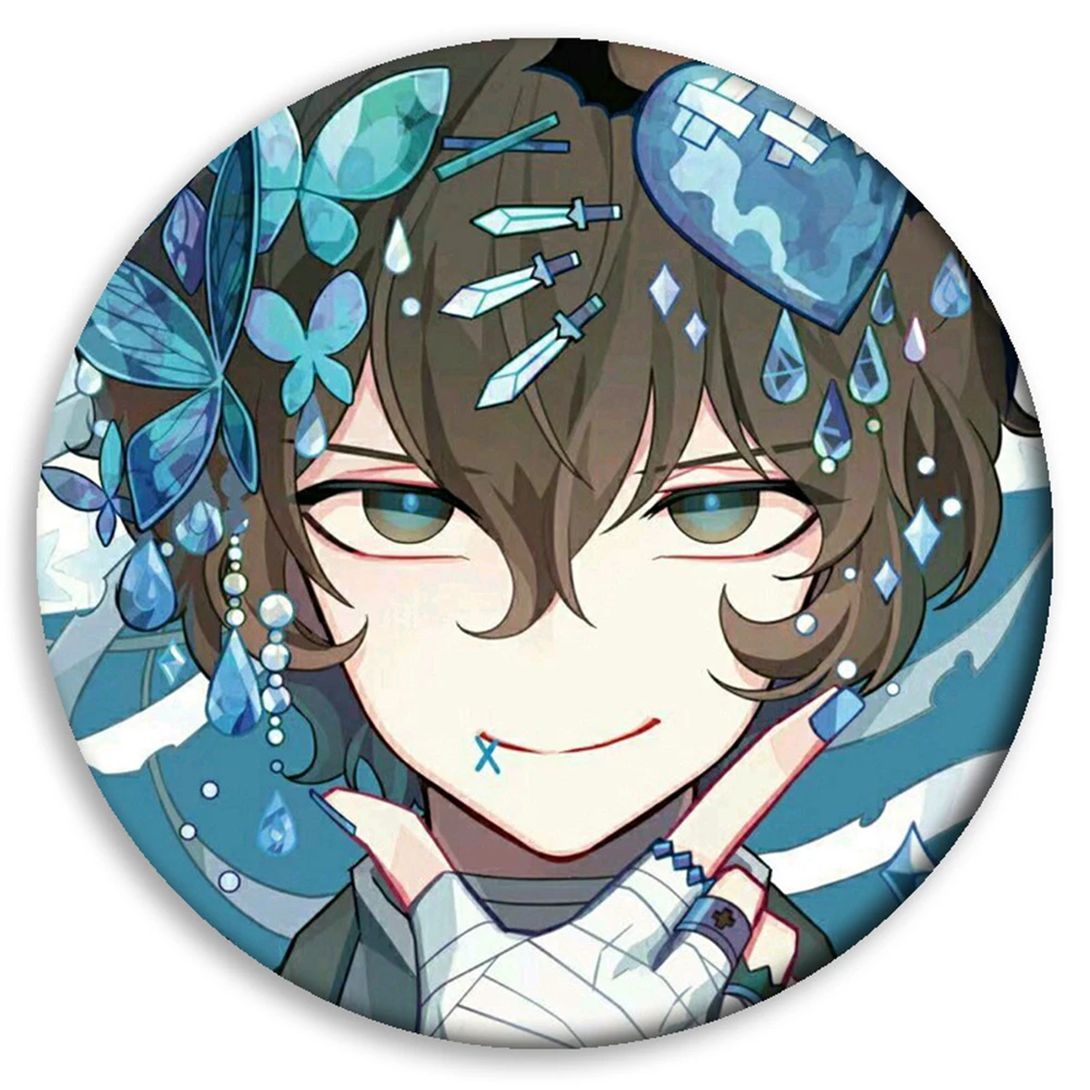 أنيمي بونغو الضالة الكلاب ناكاهارا Chuuya Oguri Mushitarou Ryunosuke Akutagawa تأثيري حلي شارة دبوس SPTE صفيح بروش ﻿