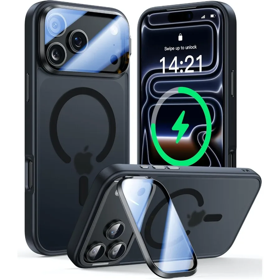 حافظة حماية كاملة مطورة لهاتف iPhone 17 Pro Max مع غطاء كاميرا مناسب لحماية MagSafe 10FT Mil-grade Tr