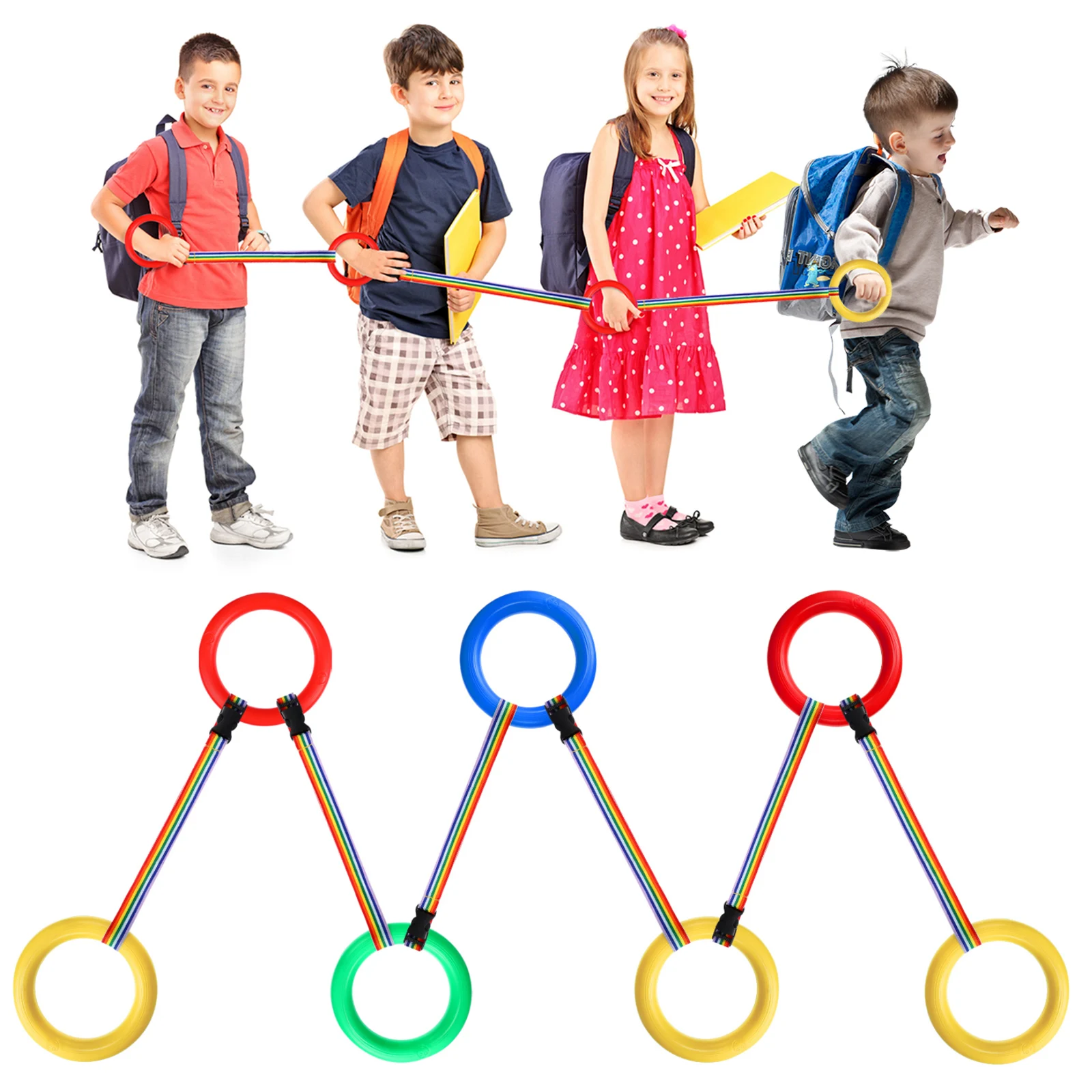 

12Pcs Preschool Walking Rope Set Anti-Lost Traction Rope for Children Daycare Kindergarten Line Outdoor Safety