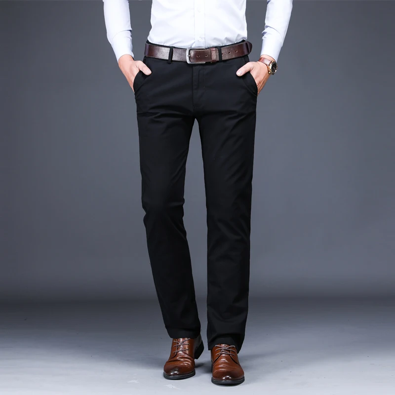 

Летние тонкие повседневные брюки для мужчин: свободные, прямые, А-образного кроя, эластичные, в западном стиле, для делового и повседневного образа, красные