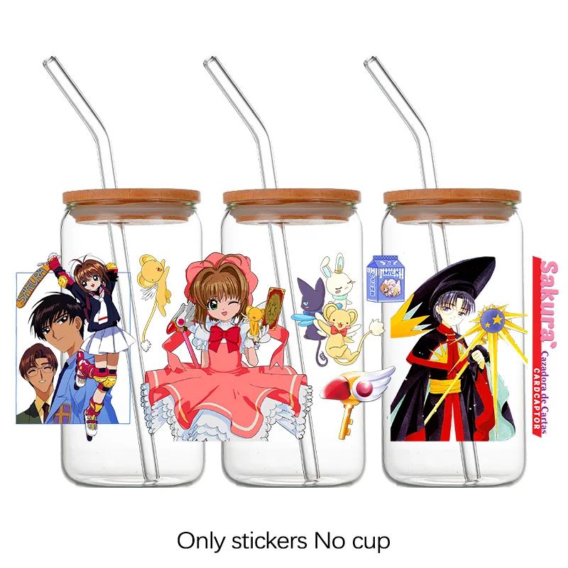 

Набор милых наклеек с Сакурой Киномото для студентов, 16 унций, УФ DTF наклейки для кружек, водонепроницаемые переводные наклейки для велосипедов и багажа