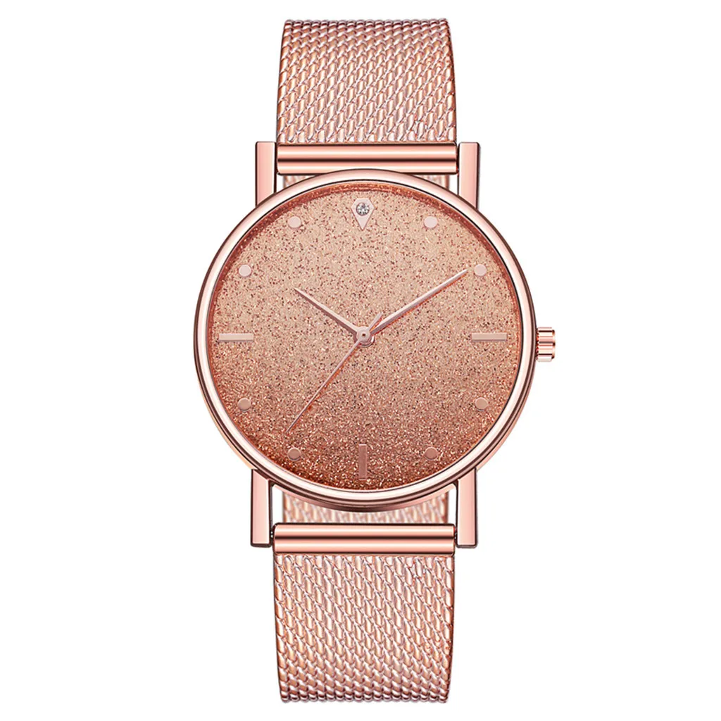 Jam tangan wanita Quartz sabuk jala jam tangan Analog jam tangan Quartz gaya sederhana modis Reloj Mujer Montre Femme Relogio