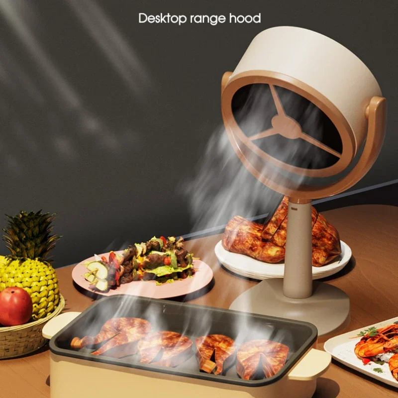 Range Hood Household Small Desktop Barbecue Portable Desktop Kitchen High Wind Power Plug-in Rechargeable Low Noise Space Saving