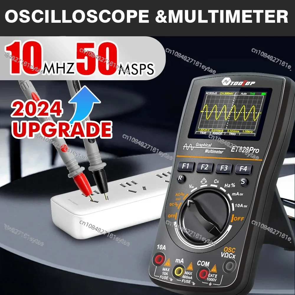 TOOLTOP ET828Pro Digital Oscilloscope 6000 Counting Multimeter 50Msps Sampling Rate Multifunction