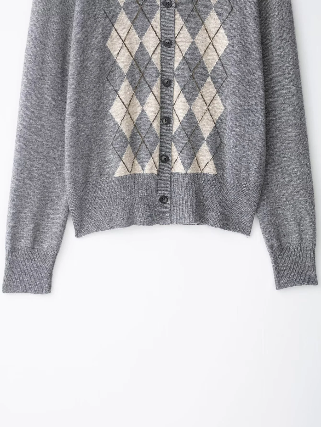 ZERAINS خريف جديد نمط غير رسمي عصري طباعة الماس الخامس الرقبة واحدة الصدر سترة مشغولة من الصوف سترة نسائية #3