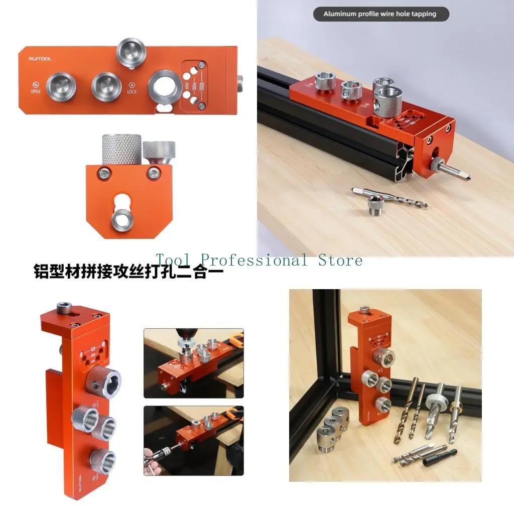 

57QF Ergonomic Aluminum Alloy Double Function Hole And Tap For Professional DIYer Projects Accurate Positioning