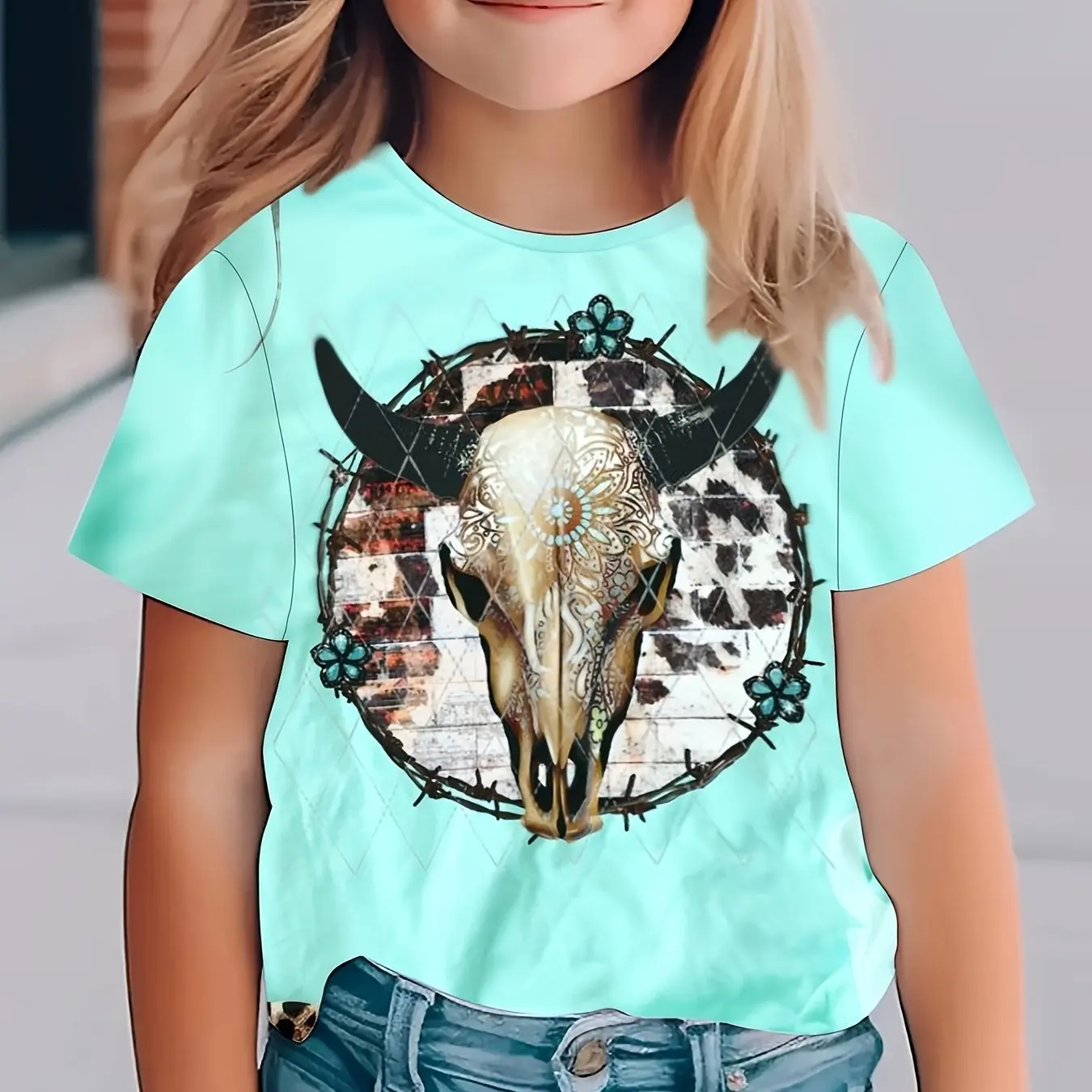 T-Shirt à Manches Courtes et Col Rond pour Enfant, Vêtement Décontracté avec Imprimé d'Animaux Mignons, Collection Été