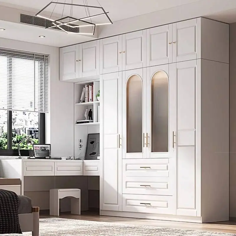 Armario Moderno de Lujo, Nuevo, de Madera, Multifuncional, Escritorio, Armario de Dormitorio, Almacenamiento de Ropa, Closet de Madera, Muebles para el Hogar