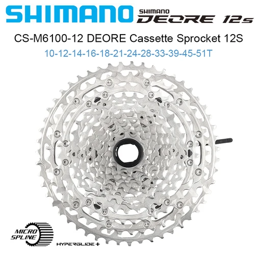 SHIMANO Deore M6100 Cassette 12 velocidades volante de bicicleta de montaña 12V Variable 12 velocidades volando 12S 10-51T M6100 Micro casete estriado