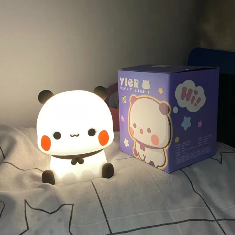 

Bubu And Dudu Bear Panda Led Night Light Lamp Kawaii Cartoon Nightlight Animal Bedroom Decorative Living Room Dolls toy Gifts