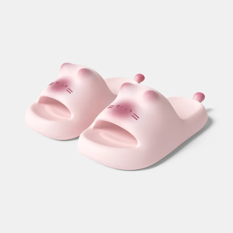 Women Slippers Cute Caramel Cat Slippers For Women, Outdoor New Style, Indoor Home Thick Bottom Cartoon Cat Cool Slippers