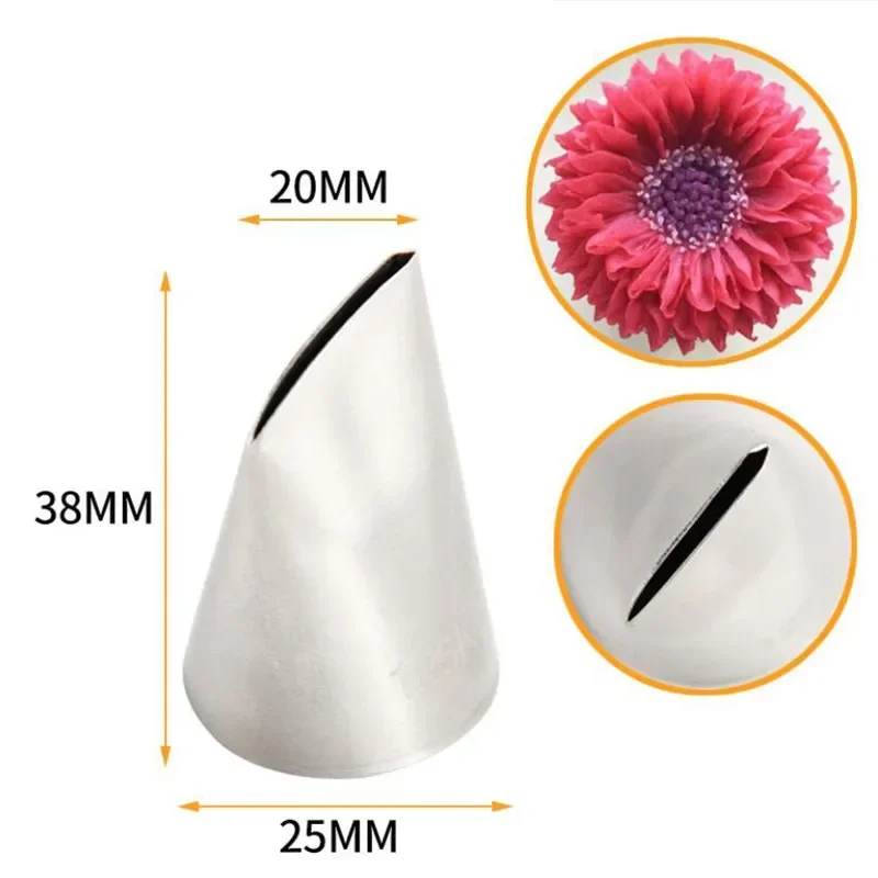 3pcs Rose Petal Nozzles Stainless Steel Pastry Nozzle Fondant Cake Decorating Nozzle Confectionery Icing Piping Tips Baking Tool