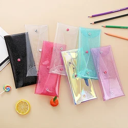 Transparent Laser Cosmetic Bag Makeup Case Coin Pencil Bag Pouch Cute Glitter Pencil Laser Pen Case School Bags For Girls