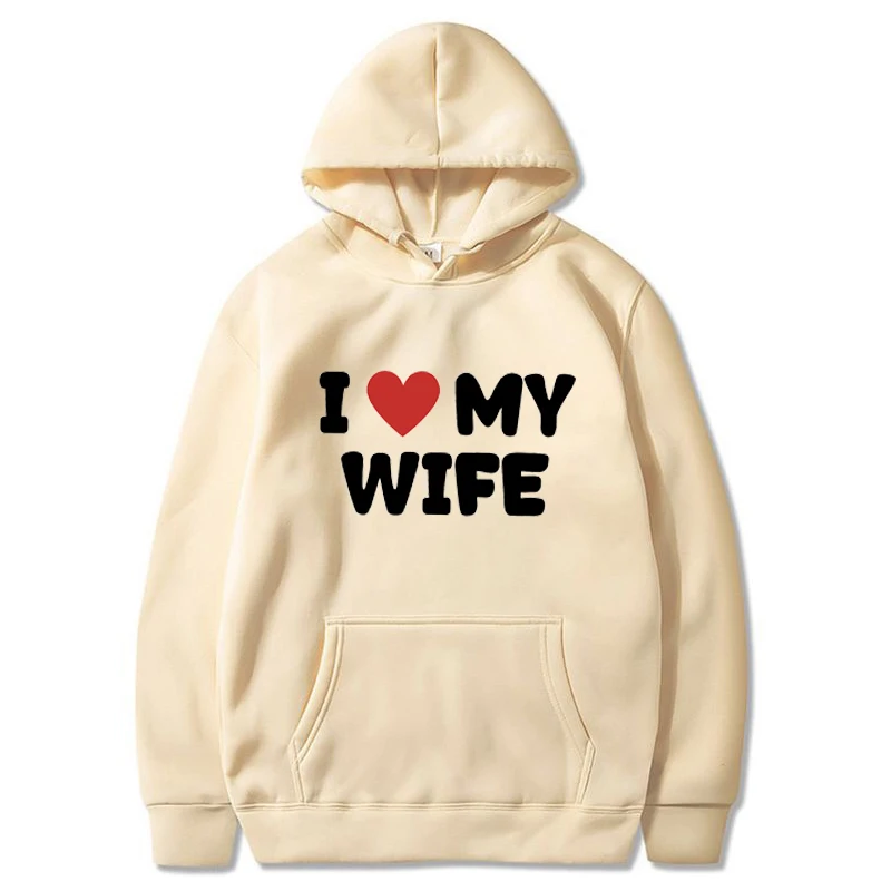 I Love My Wife/Husband Fashion Women/Men Hoodies Letter Printed Pullover Long Sleeve Sweatshirt Vintage Harajuku Gift for Him