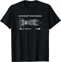 Aircraft Mechanic of Jet Engine Funny Aerospace Engineer Tee T-Shirt short sleeves