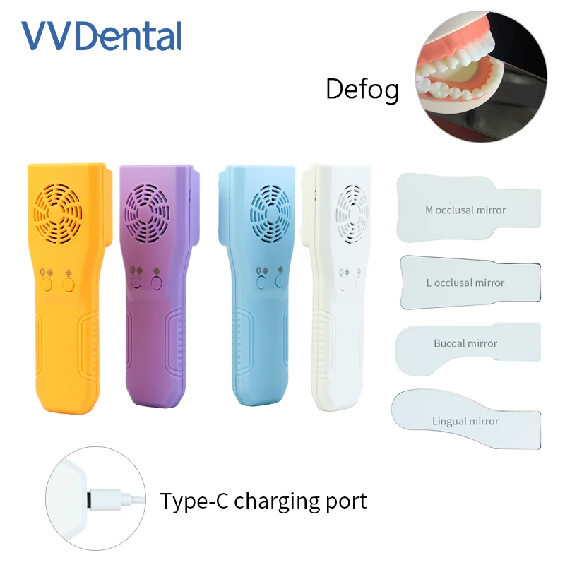VVDental Dental Electronic Automatic Defogging Mirror with Fill LED Light Oral Photography Reflector Anti-fog Mirror Dental Tool