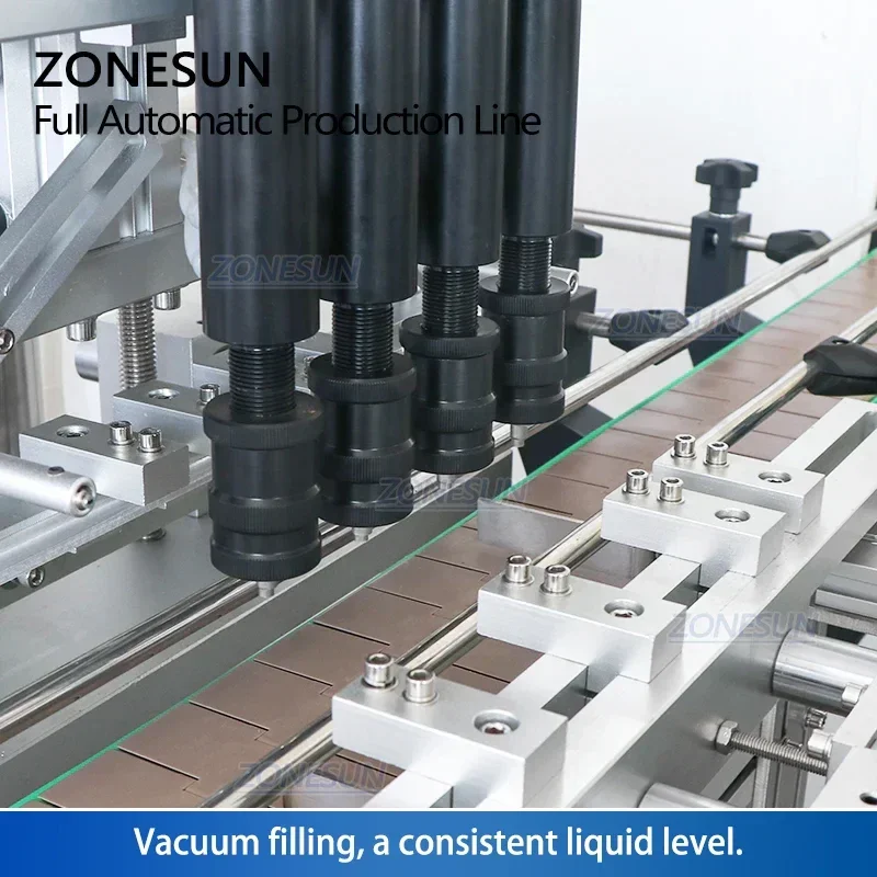 ZONESUN ZS-FAL180X1 Automatic Perfume Vacuum Round Square Glass Bottle Filling Capping and Labeling Machine