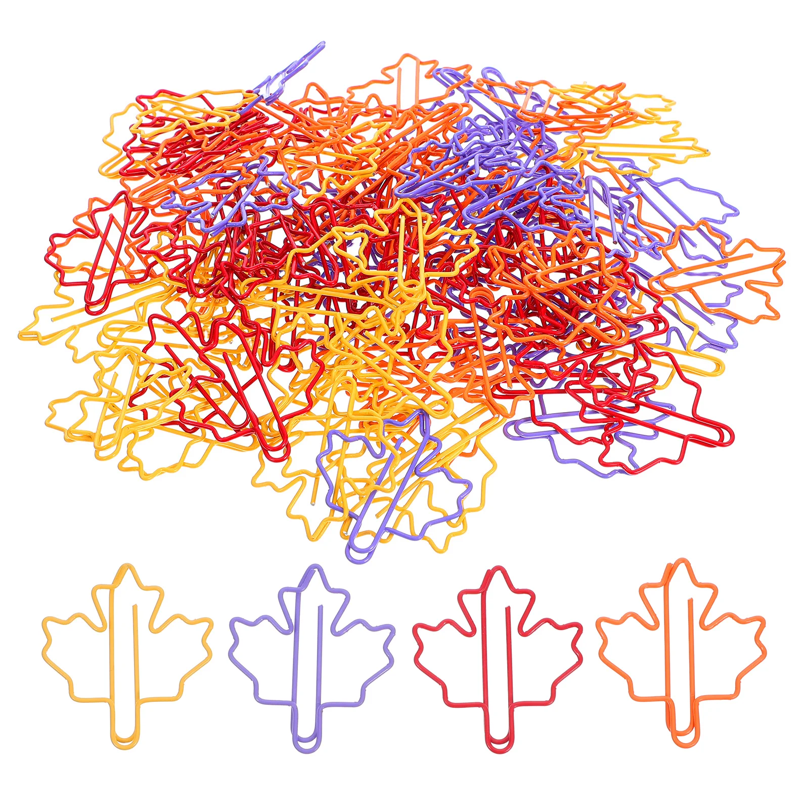 

100pcs Leaf Shaped Paper Clips Cute Colorful Binder Clips For Wedding Invitations Crafts Scrapbooking Office Supplies Mini File