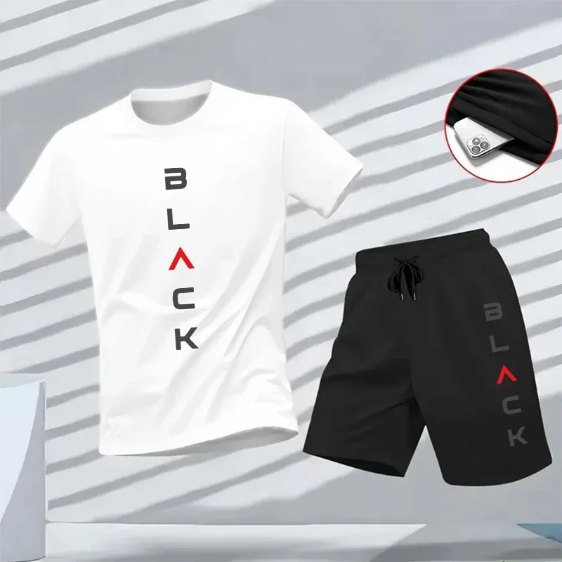 

Summer Mens Tracksuit Best-Seller Casual Suit Outdoor Fitness Sports Jogging Man Clothing Comfortable T-shirt Shorts 2 Pcs Sets