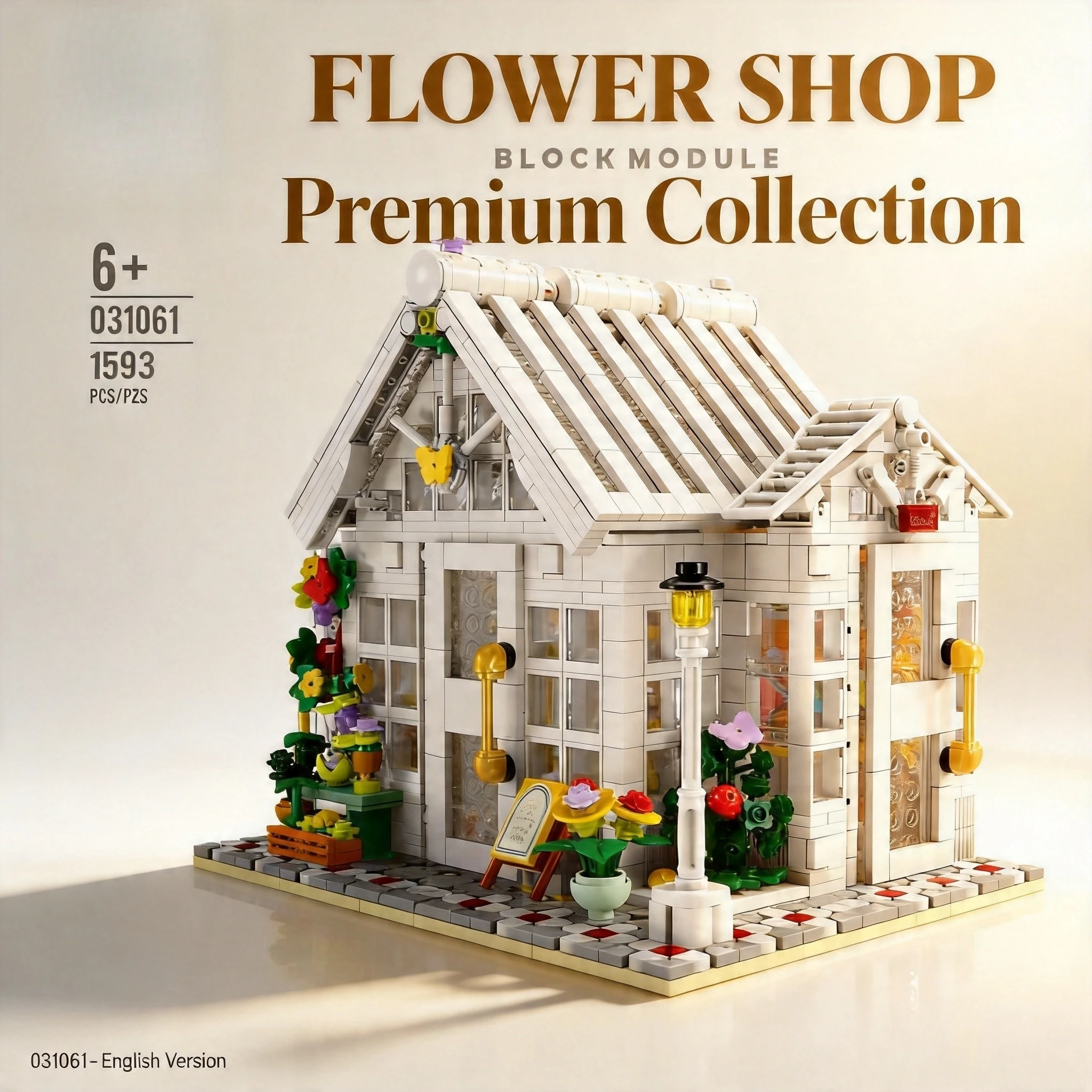 

Flower Shop Building Blocks Set - 1593 Premium Pieces, Creative Botanical Room Decor - English Version