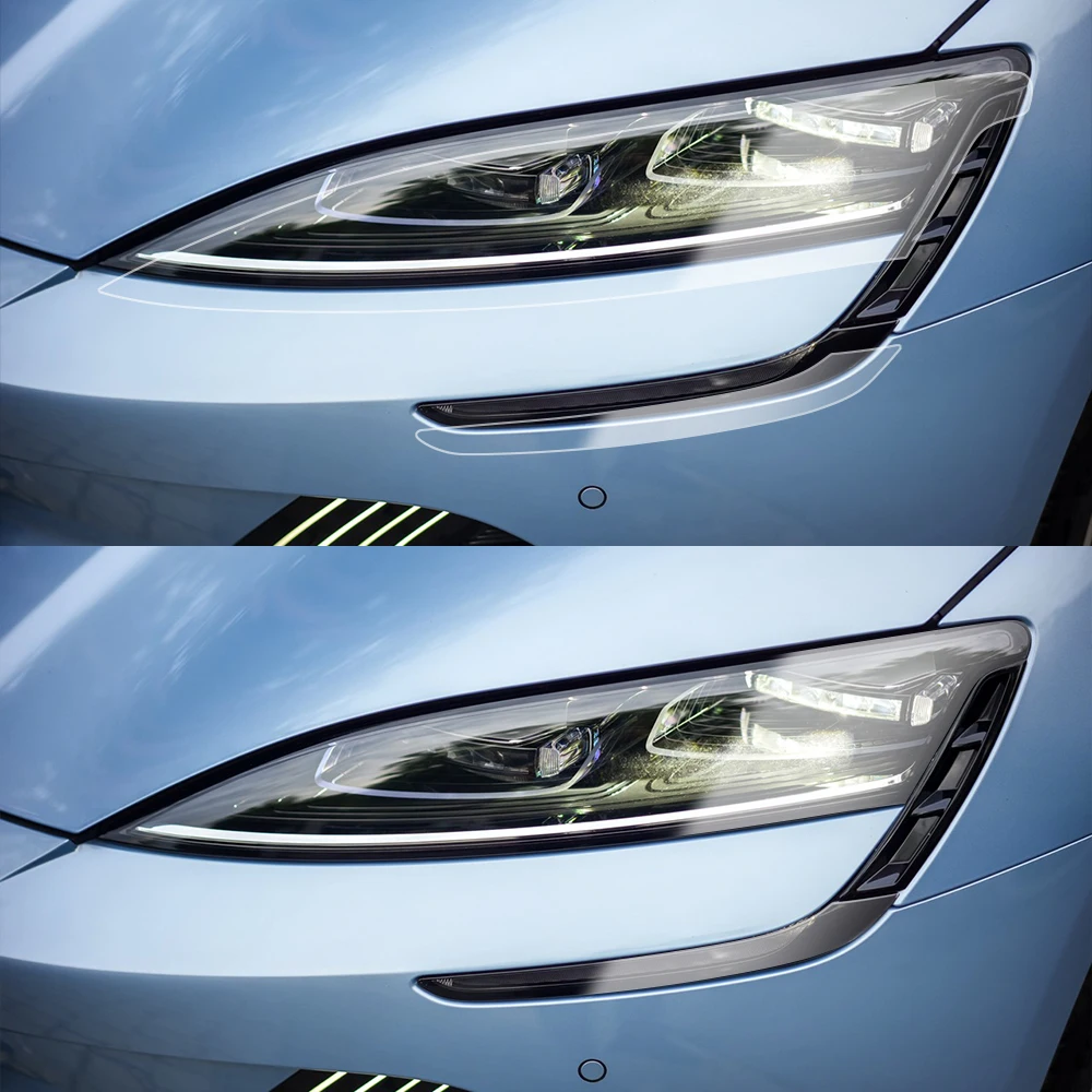 For BYD Seal 2023-2025 Smoke Black Car Headlight Protective Film TPU PPF High-Gloss Vinyl Film Pre-cut Anti-Scratch Custom Fit
