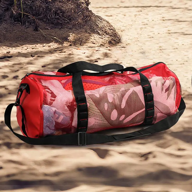 Foldable Diving Mesh Bag Nylon Snorkeling Equipment Fins Storage Carrying Tote Outdoor Beach Travel Swimming Organizing Bag