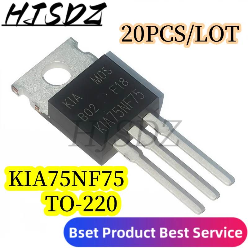 【20-50-100PCS/LOT】 KIA75NF75 Transistor de Efecto de Campo Canal N 80A/80V TO-220 - Alta Eficiencia y Rendimiento