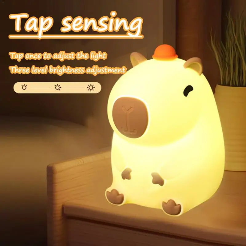 

Capybara Silicone Nightlight Toddler Animal Night Light Bedroom Capybara Light For Kids Decorative Capybara Patting Night Light