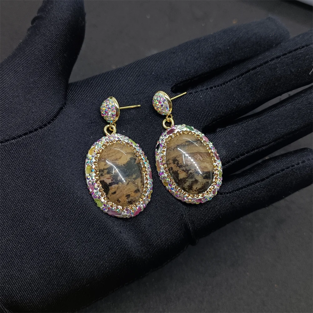 Natural Agate Earrings for Women's Personalized Fashion Luxury Elegant Noble Ladies Banquet Ball Party Exquisite Jewelry